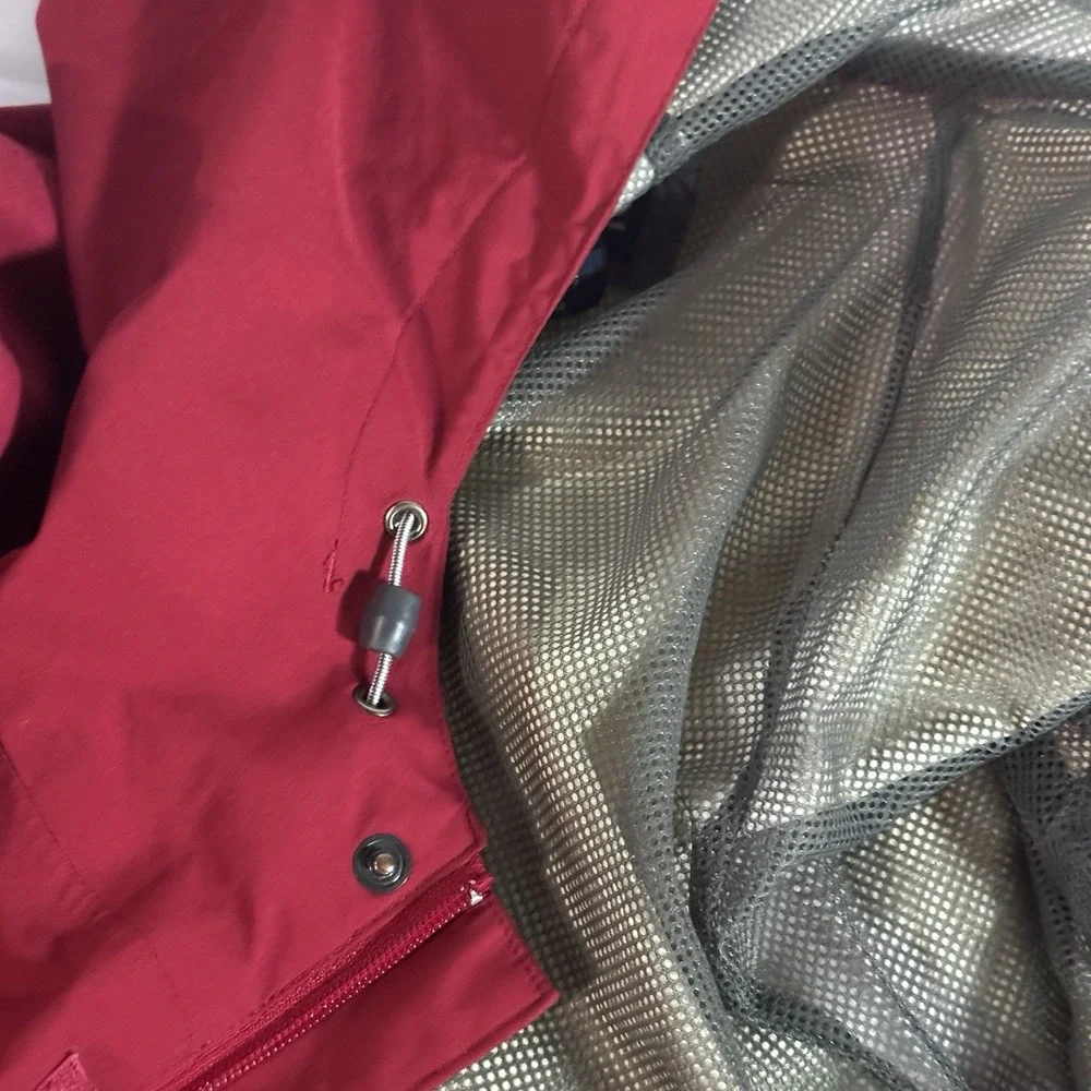 Lands' End Gore-Tex Squall Rain‎ Coat Men's L Hood Jacket Zipper Vintage Red